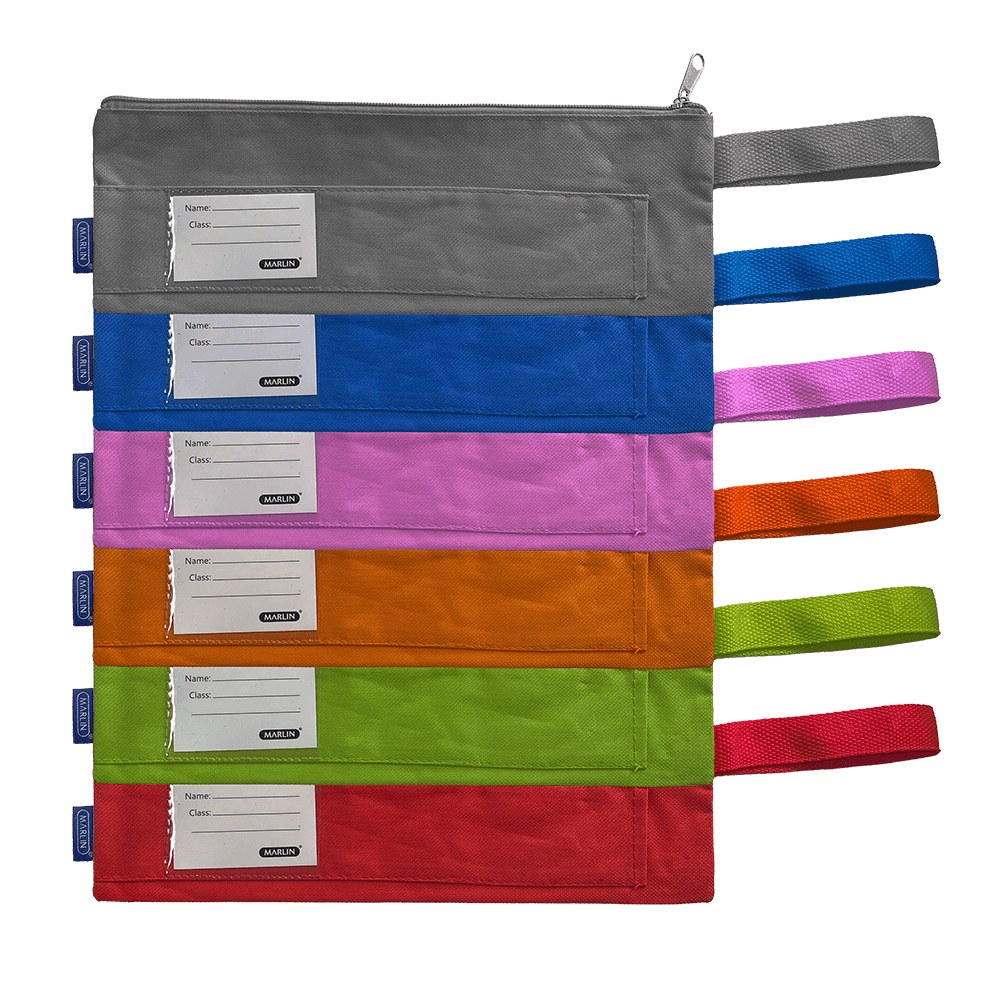 Marlin Polyester D600 1-Division Pencil Bag 30 x 9.5cm Assorted Colours