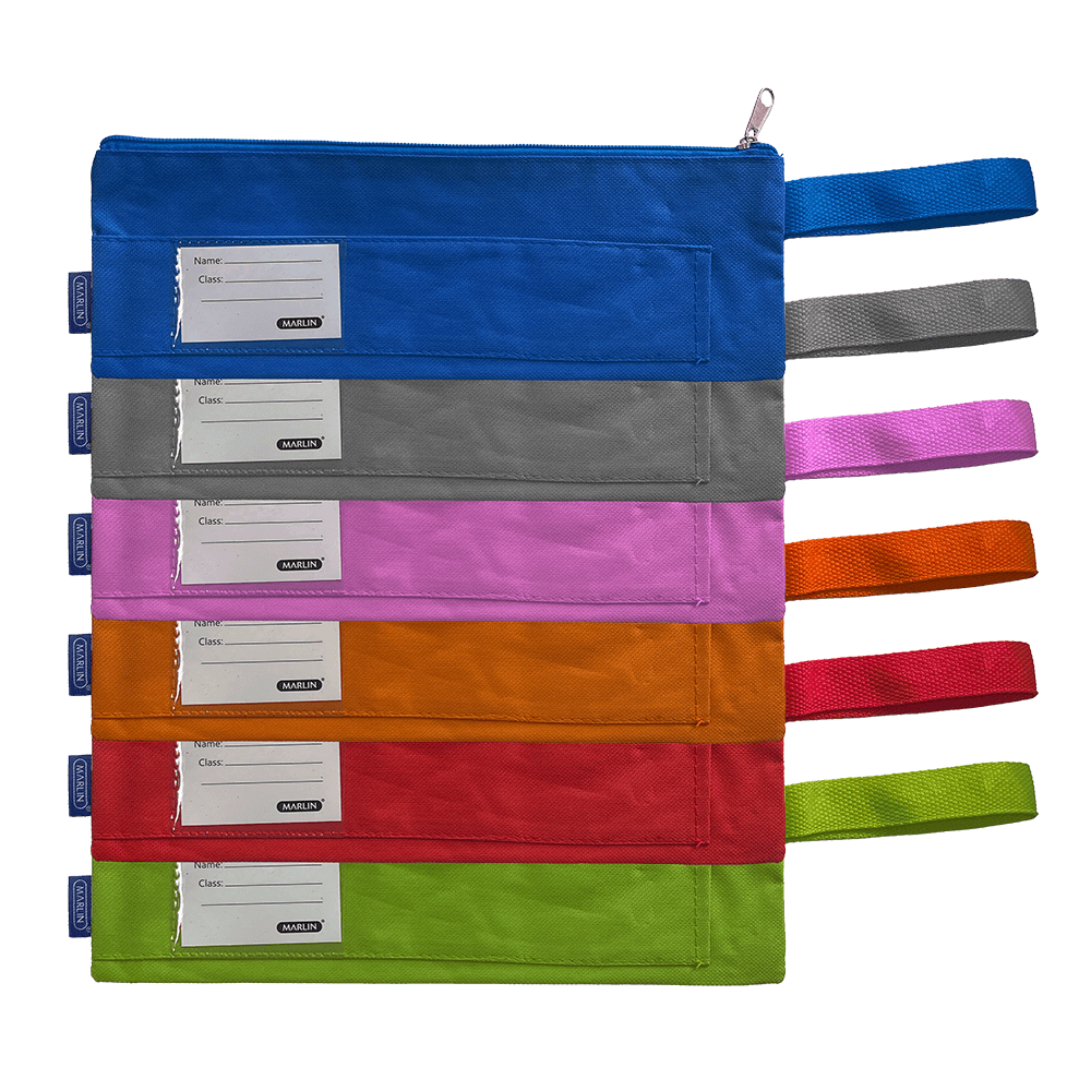 Marlin Polyester D600 2-Division Pencil Bag 30 x 9.5cm Assorted Colours