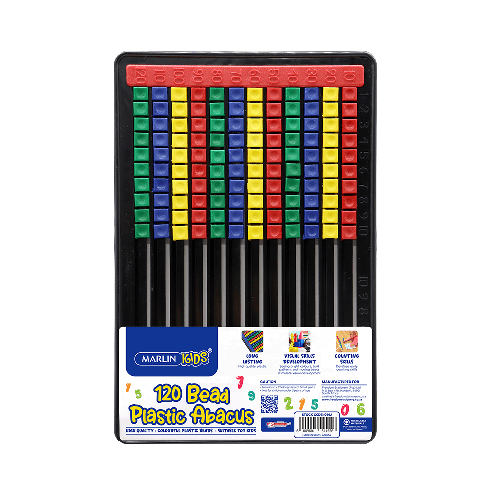 Marlin Kids Plastic Abacus 120 Beads Flat Board