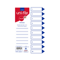 Marlin File Dividers / Indexes Polyprop 10 Position Printed 1–10