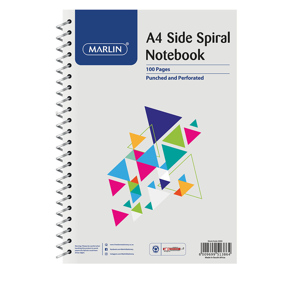 Marlin side spiral note book A4 100 pg