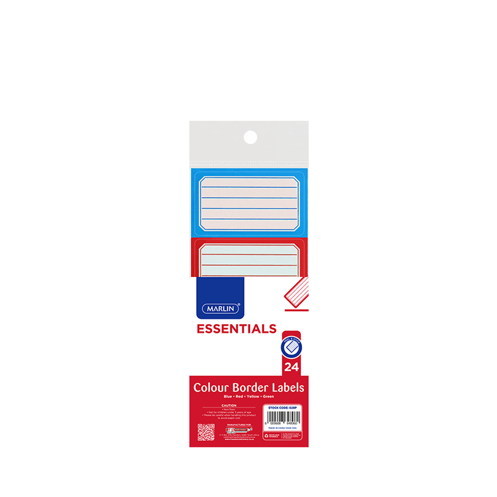 Marlin Colour Border Labels 24 Pack