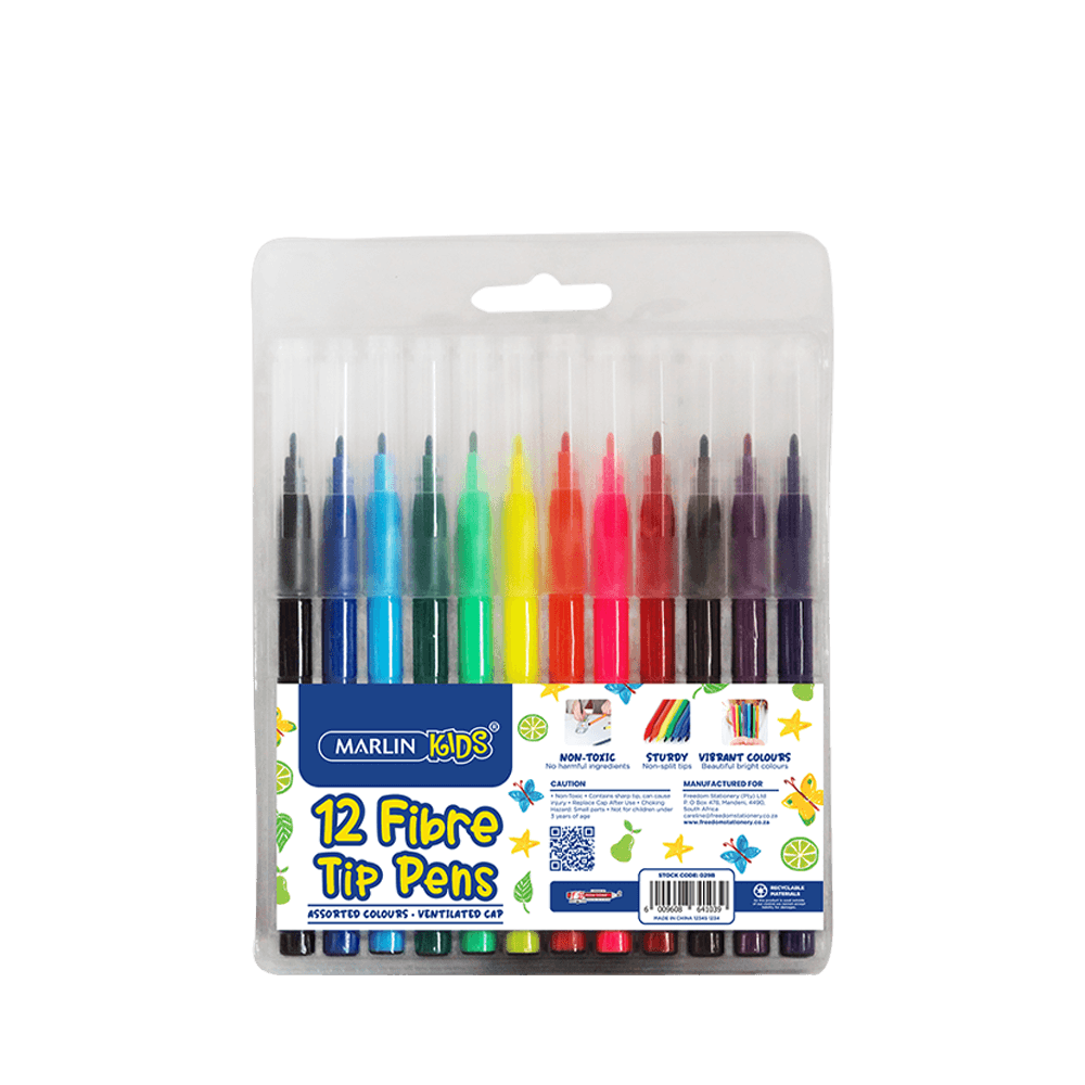 Marlin Kids fibre tip pens 12's
