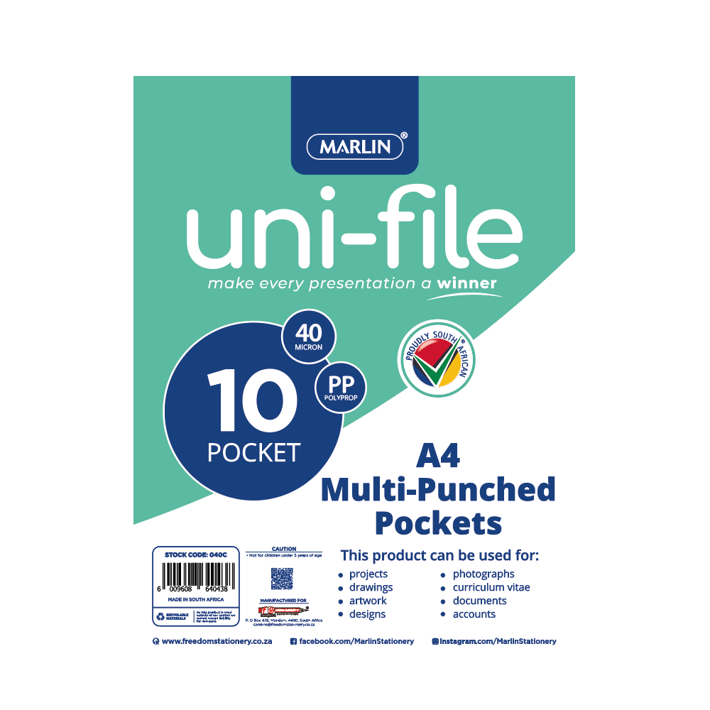 Marlin Multipunch Pockets 10 Pack 40 Micron