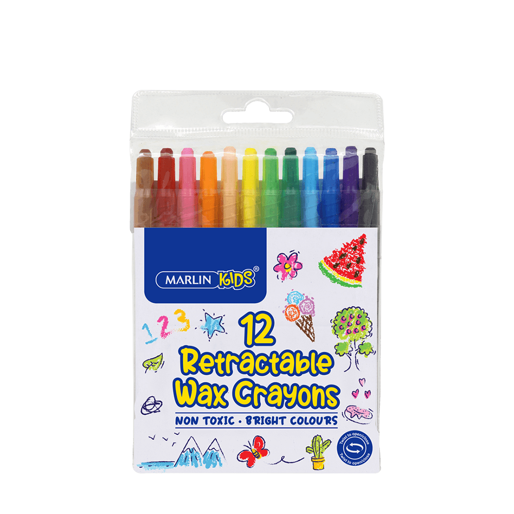Marlin Kids Retractable Crayons 12 Pack