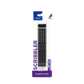 Marlin Scribblers HB Pencils Black & Silver Striped 4 Pack