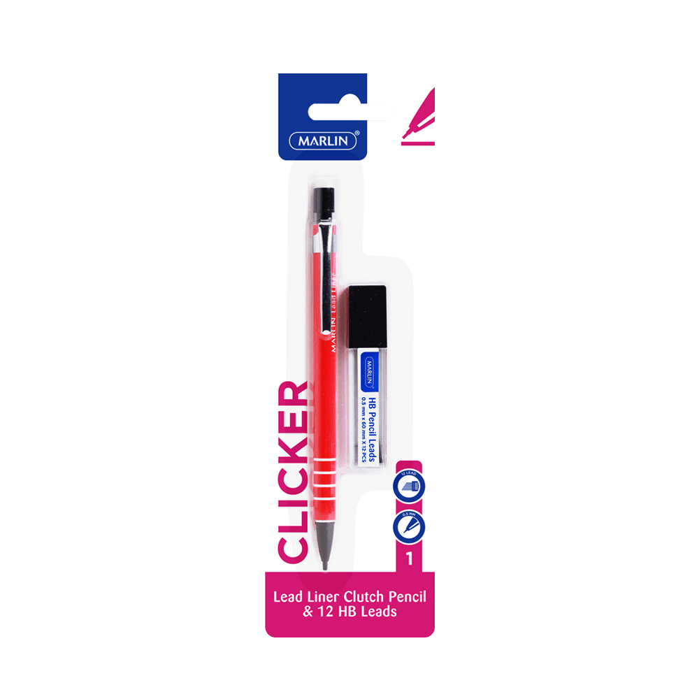 Marlin Lead Liner Clutch Pencil & 0.5mm Leads 12 Pack