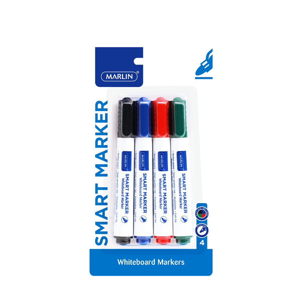 Marlin Smart-Marker Whiteboard Markers – 4 Pack