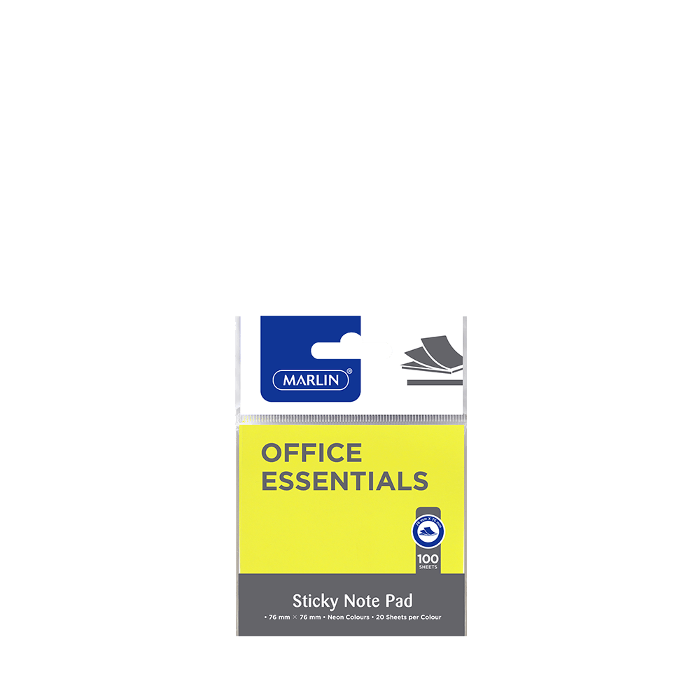 Marlin Sticky Note Pad 76 x 76mm 100 Sheets Neon