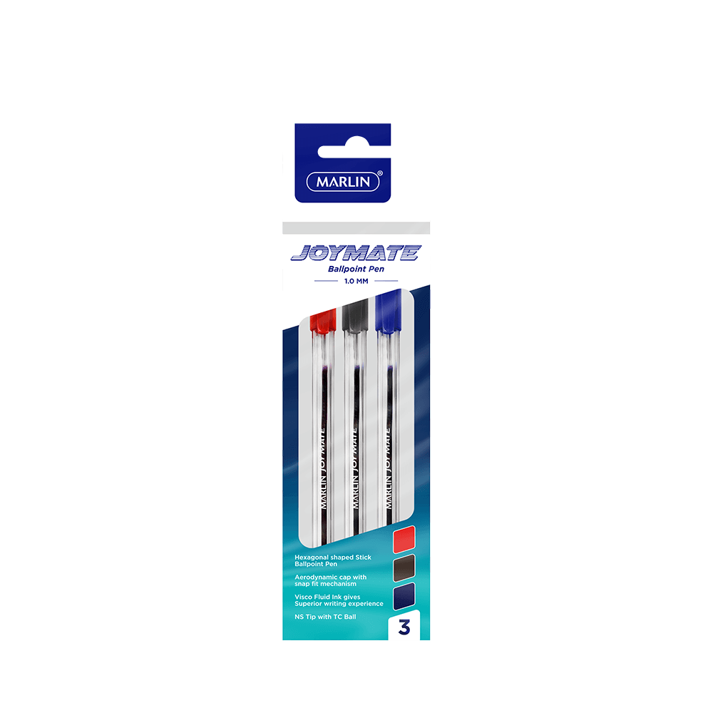 Marlin Joymate Transparent Medium Pens 3 Pack