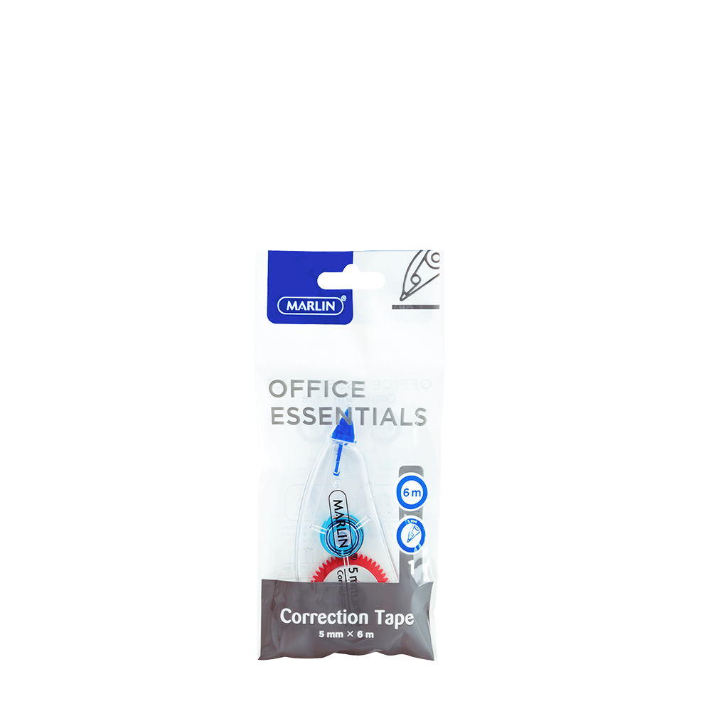 Marlin Office Essentials Correction Tape 6m